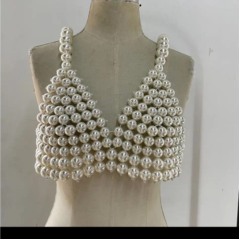 Hand Sewn High Gloss Beads V Neck!!